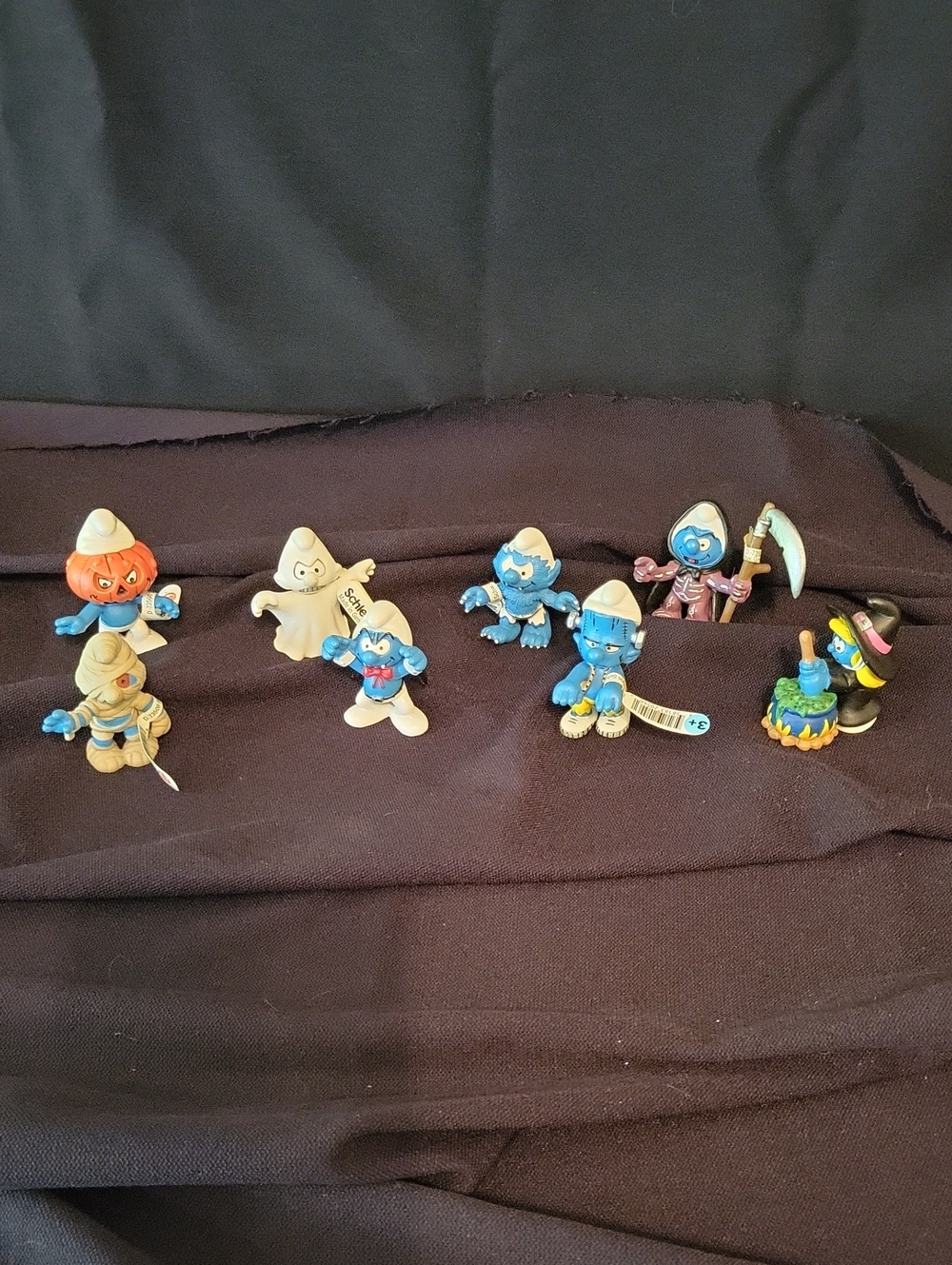 Vintage Set of 8 Vintage Halloween Smurfs JOL Dracula,  Mummy, Witch, Werewolf
